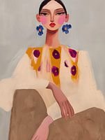 Portrait moderne et abstrait coloré