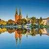 Mill pond in the old town of Lübeck. by Voss Fine Art Fotografie