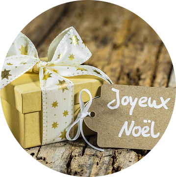 Kerstcadeau met tag franse tekst, Joyeux Noël van Alex Winter
