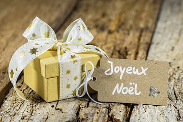 Kerstcadeau met tag franse tekst, Joyeux Noël van Alex Winter