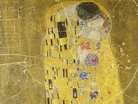 Map of Hilversum with the Kiss by Gustav Klimt