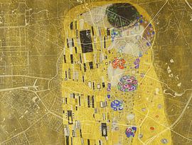 Kaart van Hilversum met de Kus van Gustav Klimt van De Kaartenwinkel