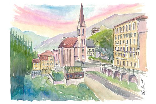 Golden hour in the alpine charm of Bad Gastein