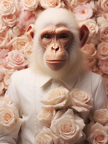 Le singe et les roses