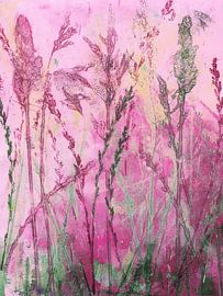Ambiance matinale dans un pré – Peinture à l'acrylique sur Karen Kaspar