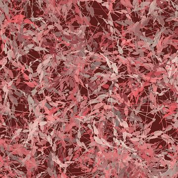 Weiche Herbstblumenformen. Herbstliche abstrakte Botanik in rosa Terra von Dina Dankers