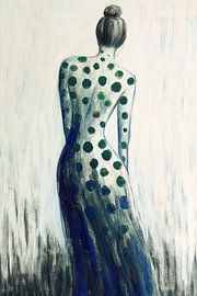 Illustration einer Frau mit Punkten auf ihrem Körper