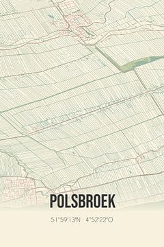 Vintage map of Polsbroek (Utrecht) by Rezona