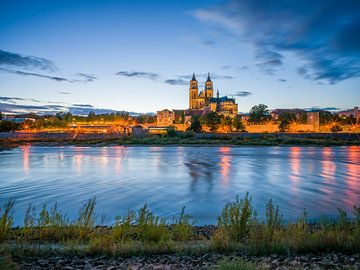 Magdeburg on the Elbe after sunset by t.ART