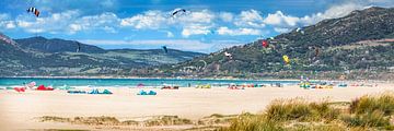 Zon, strand en zee bij Tarifa in Spanje van Voss fotografie