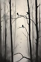 Sprookje Vogel Bos Schilderij