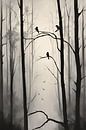 Fairy tale Bird Forest Painting by ComfortQ thumbnail