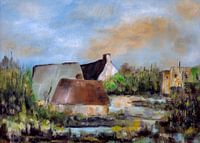 Landschap met huizen