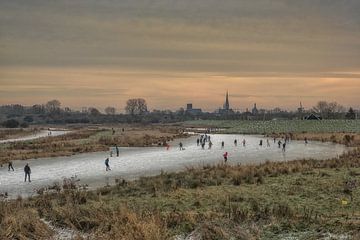 Winterlandschap met schaatsers van Moetwil en van Dijk - Fotografie