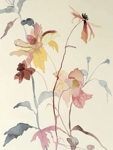 Fleurs des champs aux couleurs pastel sur Japandi Art Studio