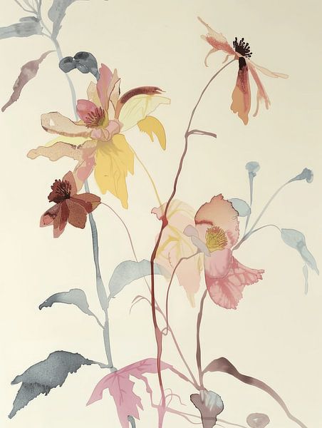 Fleurs des champs aux couleurs pastel par Japandi Art Studio