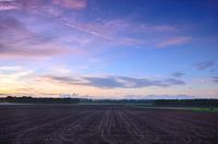 Zonsondergang Op Het Land