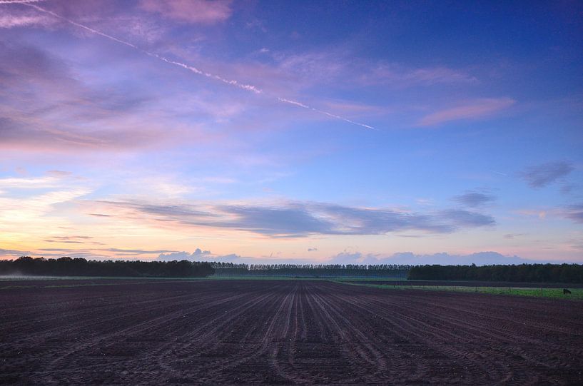 Zonsondergang Op Het Land by Olivier ter Horst