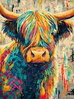 Kuh mit Farben | Bunte Kuh