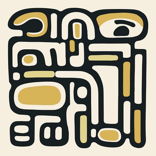 Formes et lignes organiques, tons jaunes doux