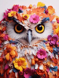 Sagesse colorée | hibou sur Eva Lee