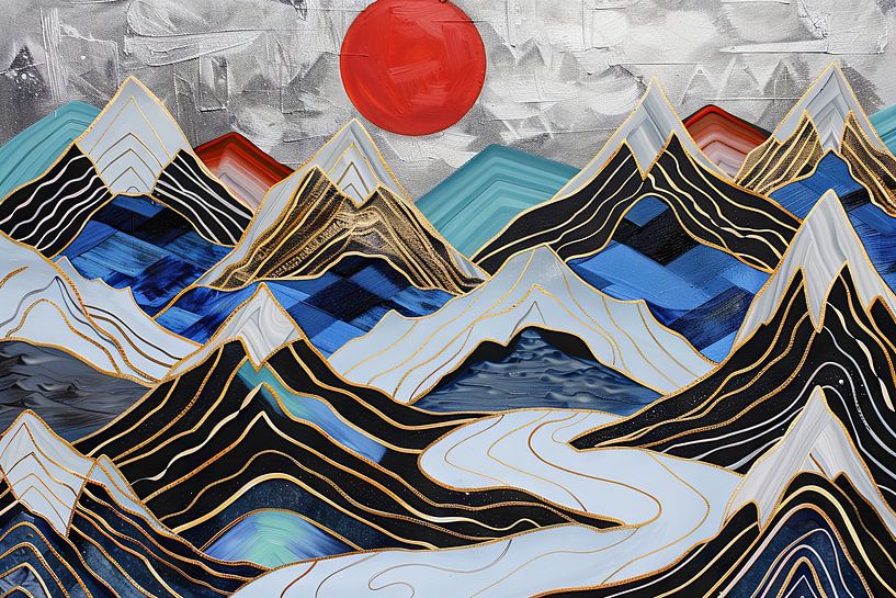 Goldene Bergspitzen von Poster Art Shop