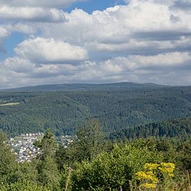 vue du Limes sur la montagne Grosser Kopf vers le village d'Arzbach ,Westerwald ,Allemagne sur Peter Eckert