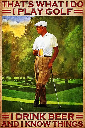 Golf spielen und dabei Bier trinken