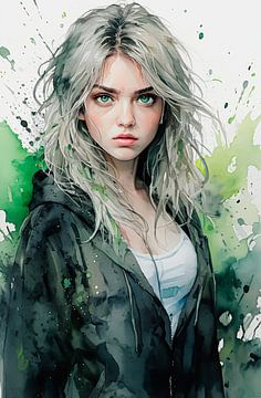 Girl in green... by Ans Bastiaanssen