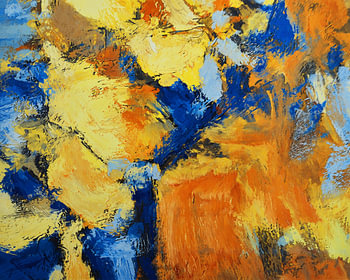 Compositie in oranje en blauw