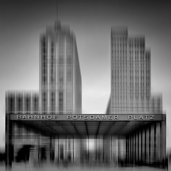 City-Shapes BERLIN POTSDAMER PLATZ I noir et blanc par Melanie Viola