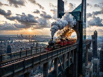 De Stoomtrein Boven de Stad: Een Reis door de Wolken