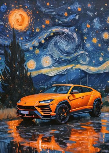 The Starry Night Lamborghini Urus Orange