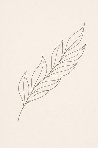 Modern beige Japandi botanische print nr. 03