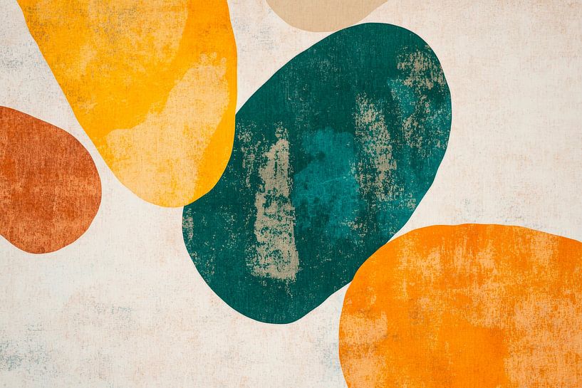 Kleurrijke vormen in zachte aardetinten van Poster Art Shop