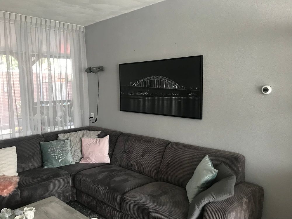 Waalbrücke Nijmegen am Abend - schwarz-weiß von Tux Photography