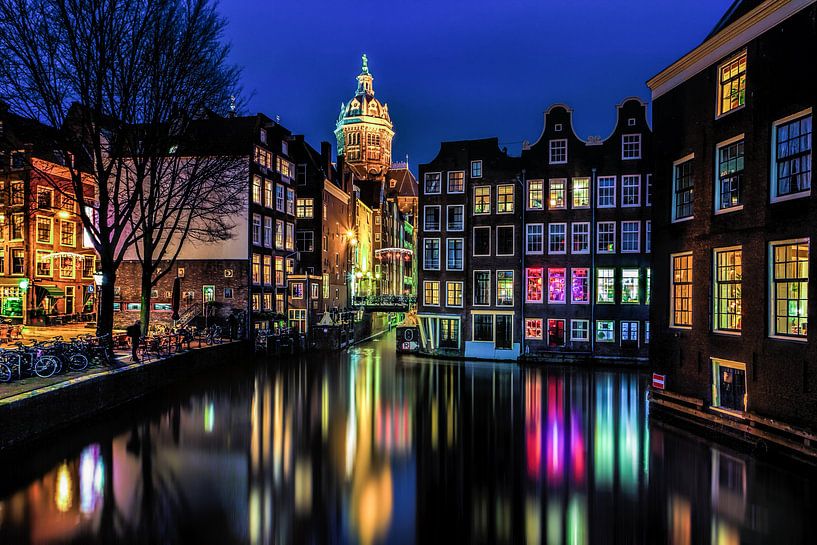 Abend Schoss Oudezijdsvoorburgwal in Amsterdam von R Smallenbroek