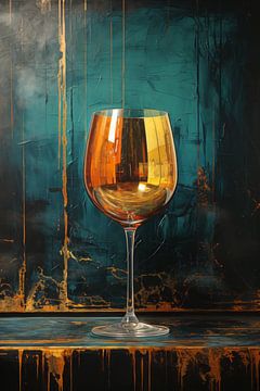 Het verlaten glas wijn van Dunto Venaar