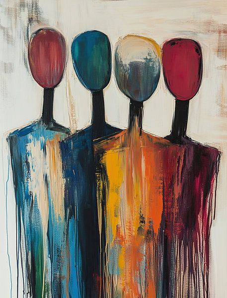 Figures painting | Abstract people in colour by Art Whims