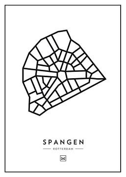 Spangen - Rotterdam van Muurmap - Jouw Favorite stad of wijk aan de muur