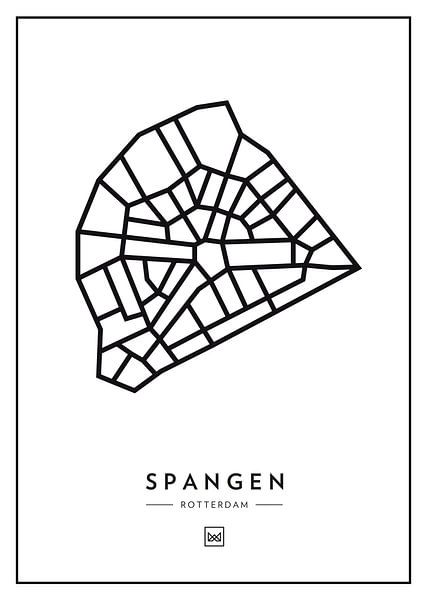 Spangen - Rotterdam van Muurmap - Jouw Favorite stad of wijk aan de muur