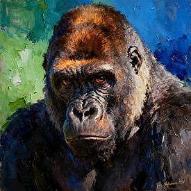 Dieren in het wild - Ontembare gratie - Gorilla 3 van Johannas Art Creations