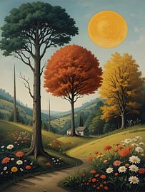 Douces couleurs de l'automne dans la forêt