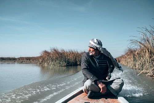 The Swamp Arabian sailing through the water in the Middle East | Photoprint, Travel Photography by Milene van Arendonk
