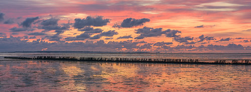 Panorama and sunrise over the Wadden Sea by Henk Meijer Photography