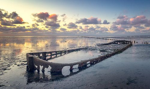 Bootwrak bij Wierum Waddenzee
