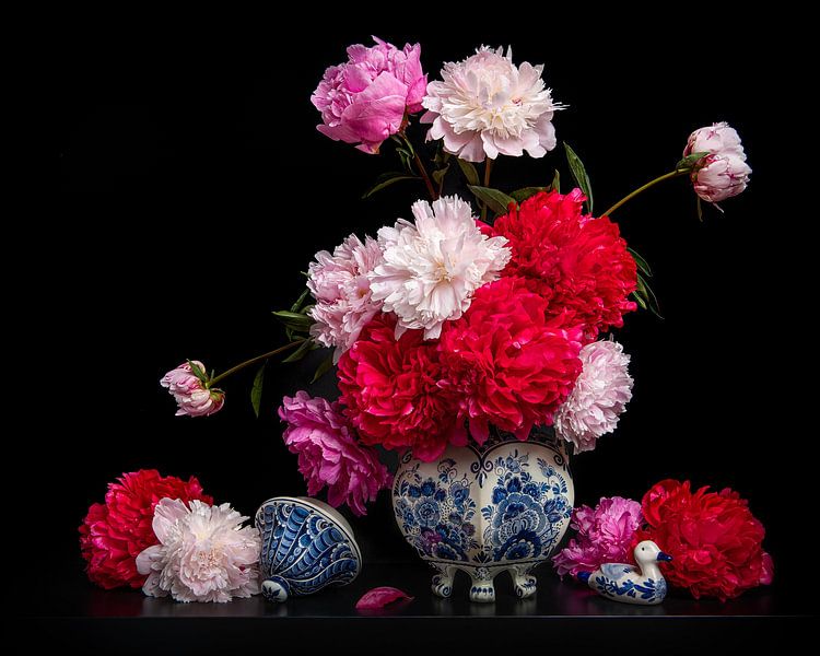 Still life with peonies by Elles Rijsdijk
