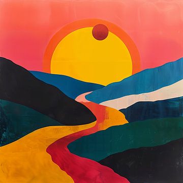 Mond Landschaft Natur Berge Expressionismus No 18 von Niklas Maximilian