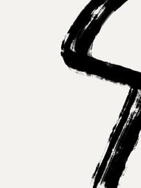 Modernes Kunstwerk mit großen Pinselstrichen in Schwarz von Imaginative