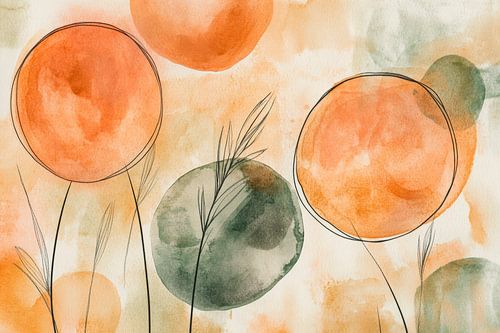 Abstracte aquarel bloemenwereld